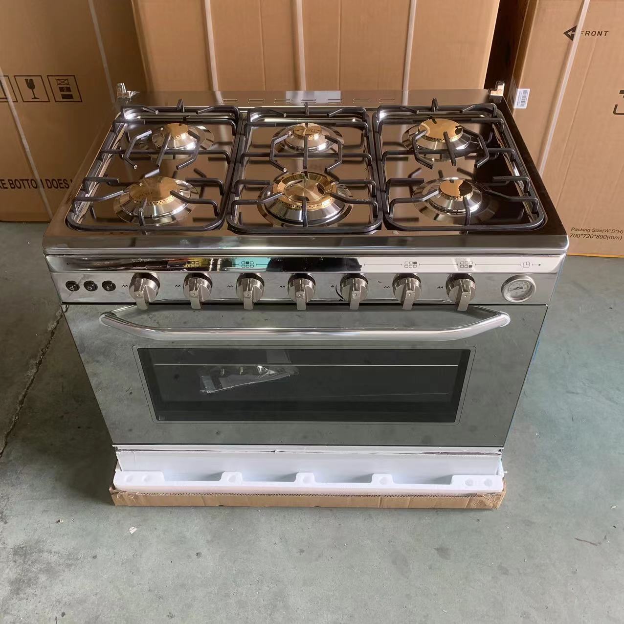 Commercial Kitchen Broiler - 6구 스토브 화덕 오븐 220V 독립형