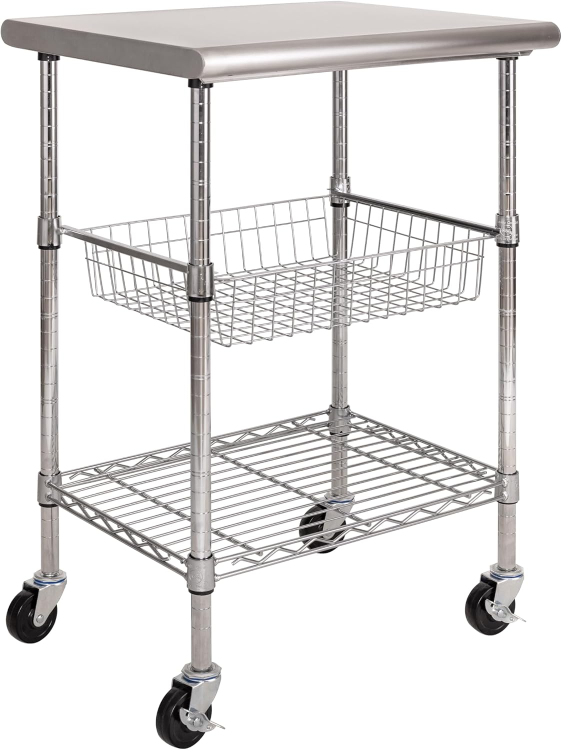 Commercial Kitchen Island On Wheels - 스테인리스 스틸 상업용 식품 준비 테이블