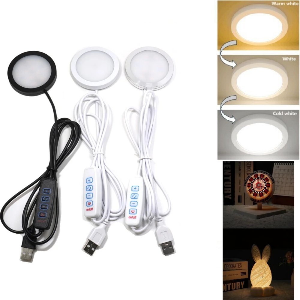 Commercial Kitchen Lights - 3가지 색상 조절 가능 USB 퍽