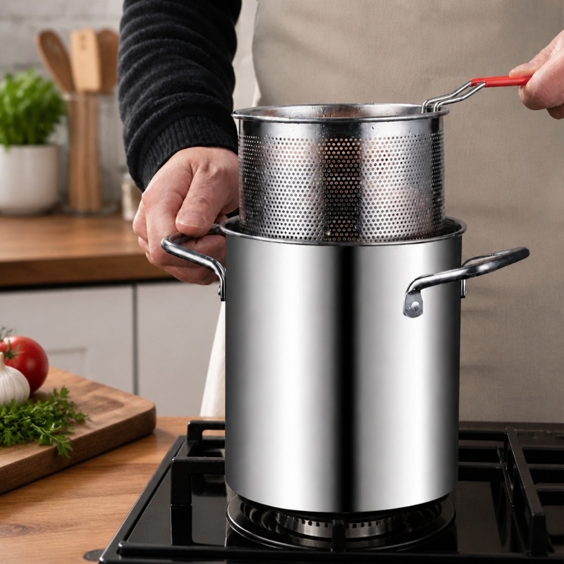 Commercial Kitchen Appliance - 304 스테인리스 스틸 딥 프라이어 용기(바스켓