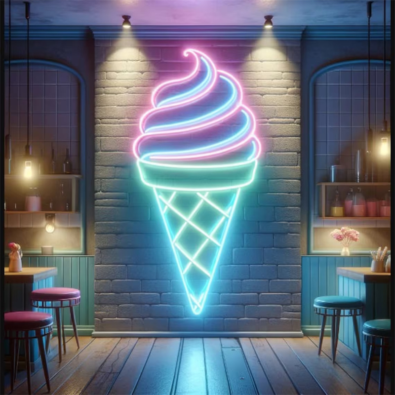 Commercial Kitchen Walls - 아이스크림 LED 네온 라이트 | 가정용