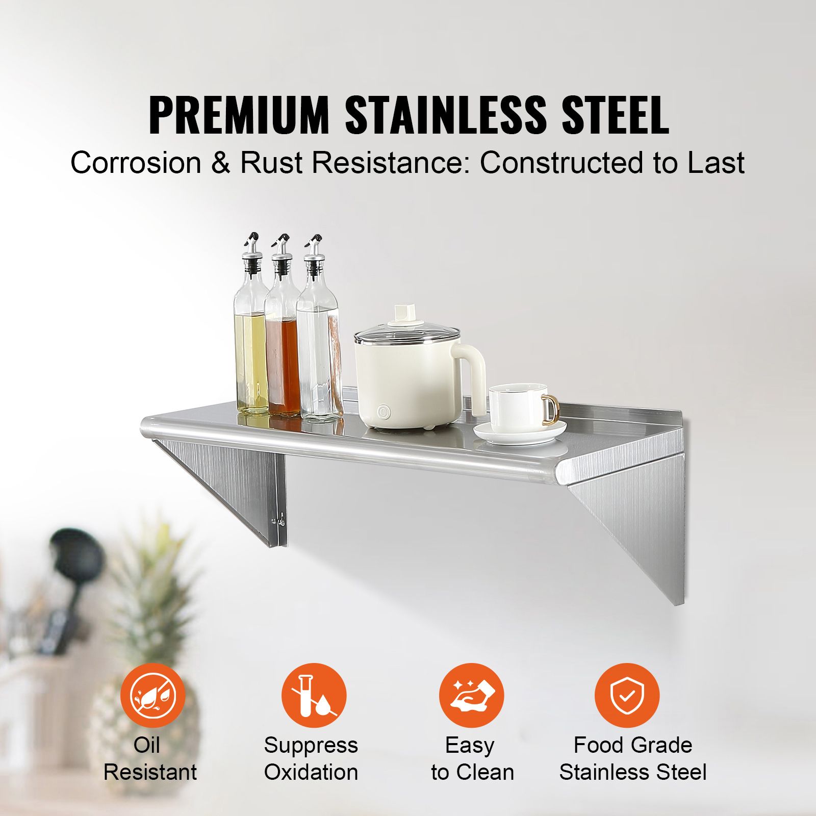 Commercial Kitchen Walls - 12인치 x 36인치 스테인리스 스틸 선반,