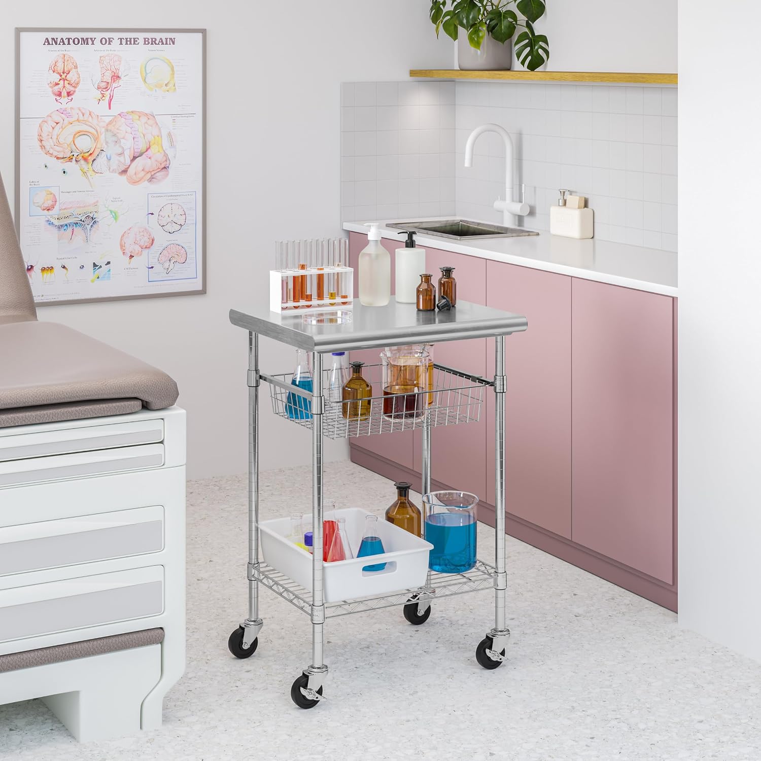 스테인리스 스틸 상업용 식품 준비 테이블 카트, 슬라이 - Commercial Kitchen Island On Wheels 리뷰 및 가격