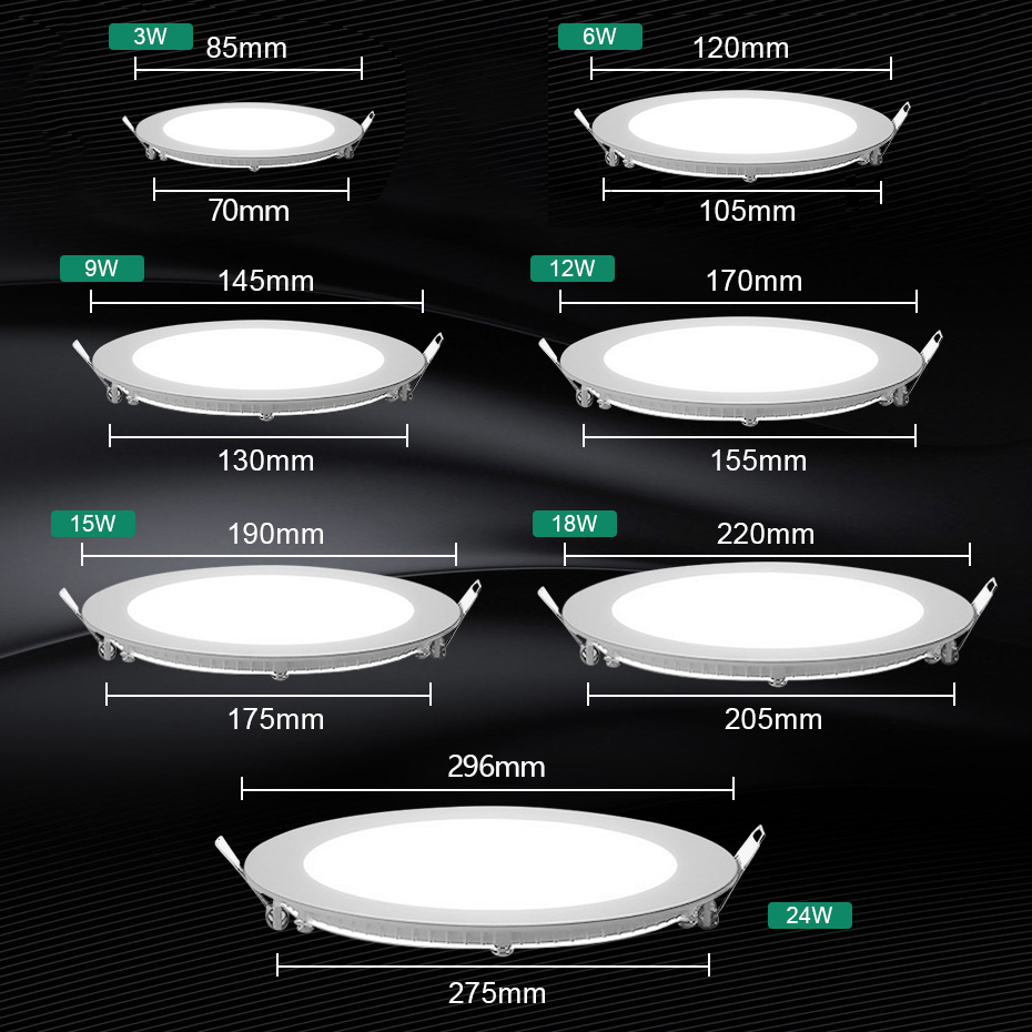 초박형 원형/사각형 LED 패널 조명 3W-24W 천장 - Commercial Kitchen Light 리뷰 및 가격