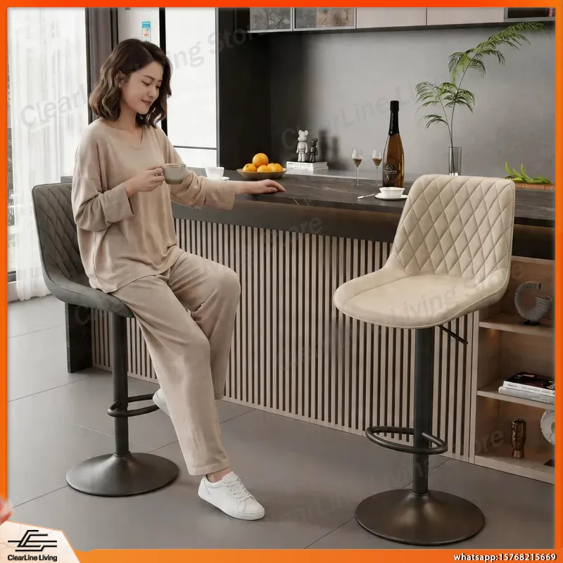 높이 조절 가능한 등받이가 있는 회전 바 스툴, 가정용 - Commercial Kitchen Light 리뷰 및 가격