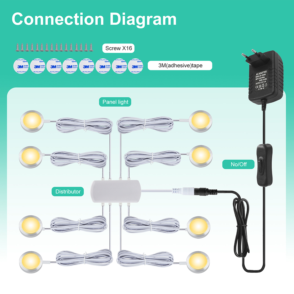 12V LED 언더 캐비닛 조명 스위치 전원 키트 컬렉 - Commercial Kitchen Lights 리뷰 및 가격